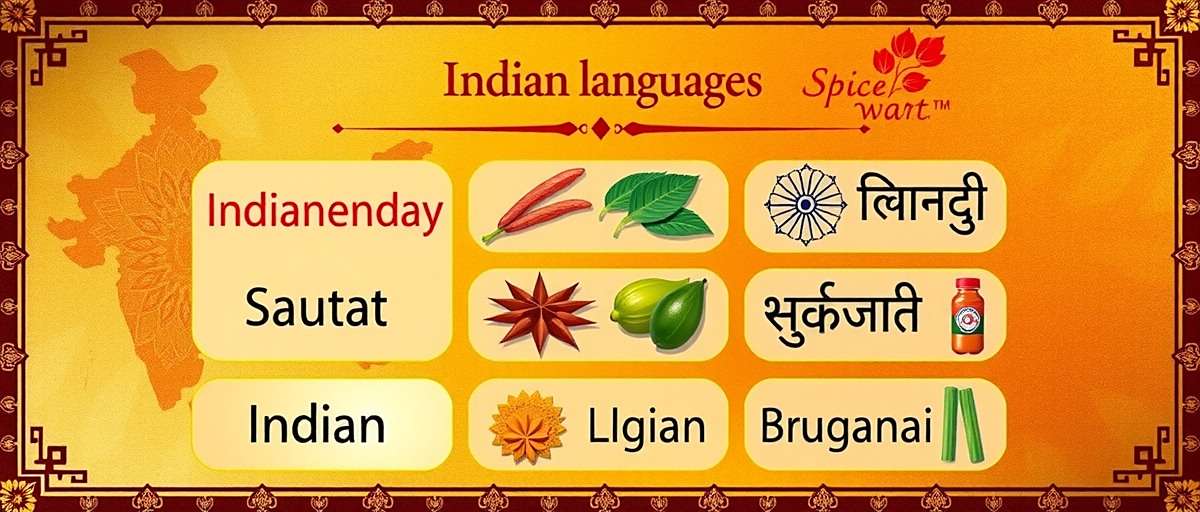 Indian Spice War Language Options Indian Spice War language selection screen showing various Indian languages with regional spice motifs